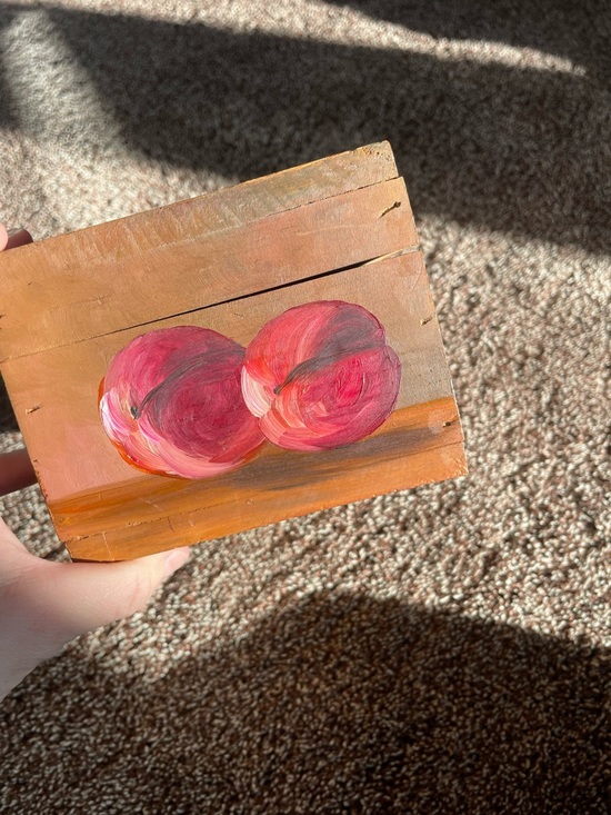 Hand-Painted Floral Wooden Box 9x5x4 - Picture 3 of 7